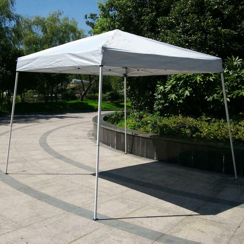 10'x 10'Pop Up Gazebo White Easy Pop-Up Canopy Party Tent SunShade Awning w/Bag