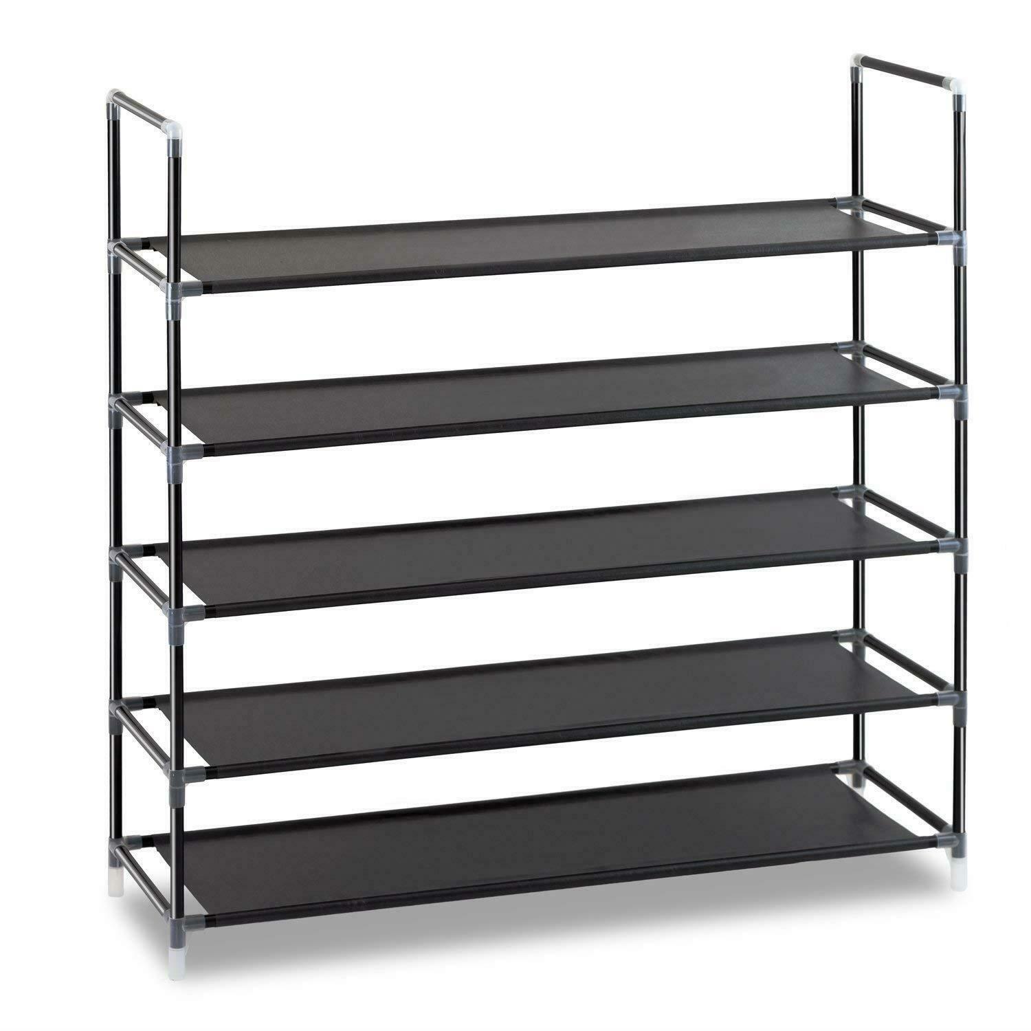 New Shoe Rack Organizer 5 Tier Layer Shelf Holder Adjustable Closet Space Saving