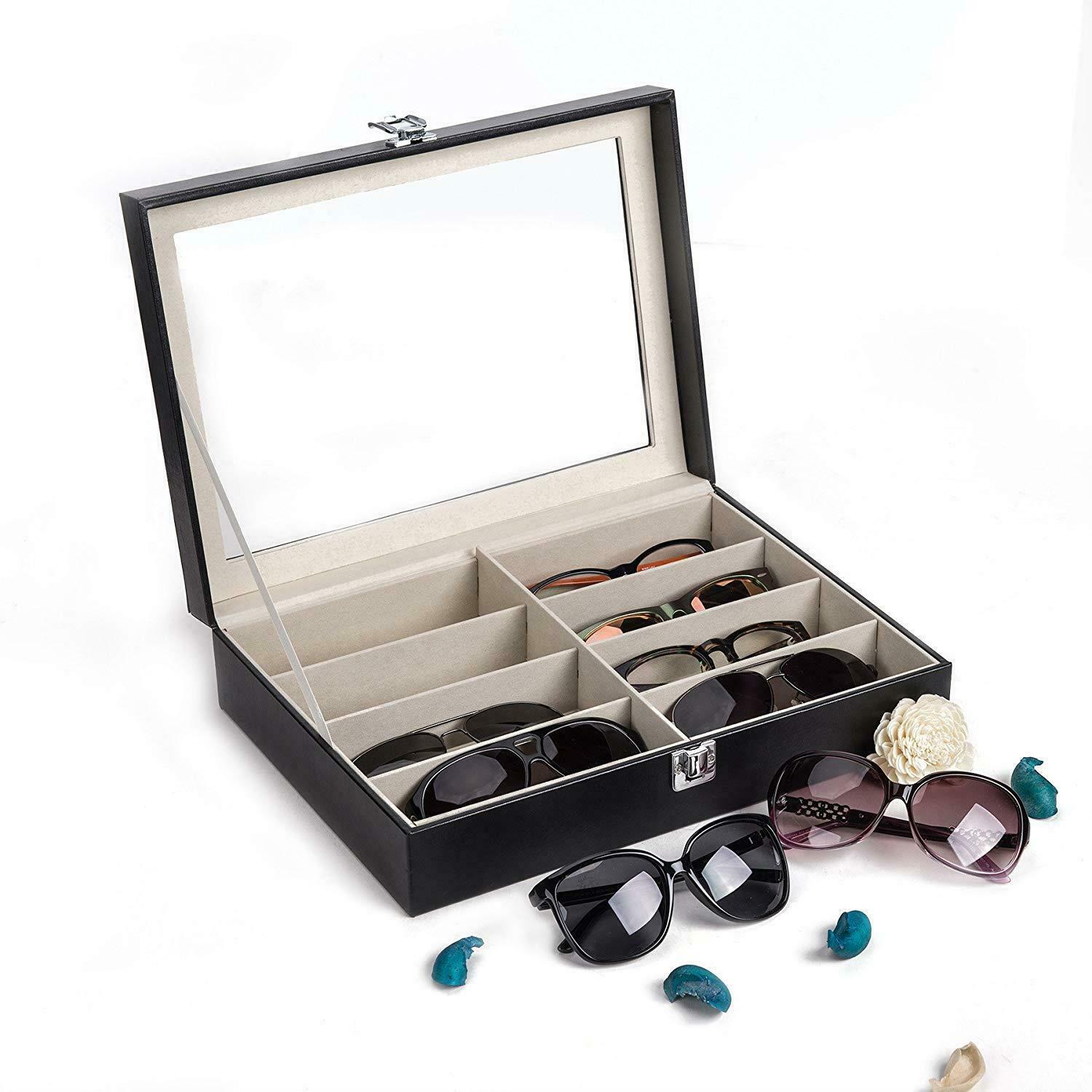 Hot Style 8 Slot Eye Glasses Case Storage Eyewear Display Sunglasses Organizer
