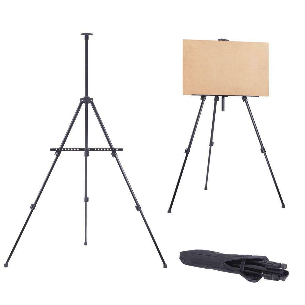 Artist Folding Painting Easel Tripod Display Stand Iron Metal Black Craft Bag