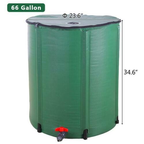 50 / 66 / 100 Gallon Portable Rain Barrel Water Collector Storage Tank Garden US