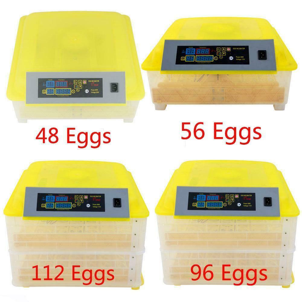 48/56/96/112 Digital Egg Incubator Hatcher Temperature Control Automatic Turning