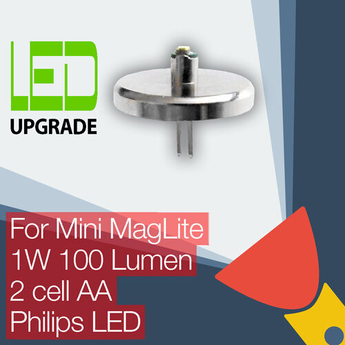 Mini MagLite LED Conversion/upgrade bulb Torch/flashlight 2AA Cell Philips LED