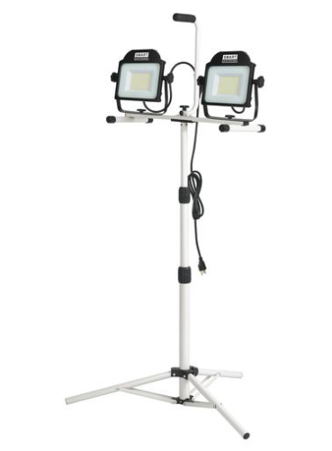 20000 Lumen LED Tripod Work Light Indoor Outdoor Jobsite Twin Head Floodlight