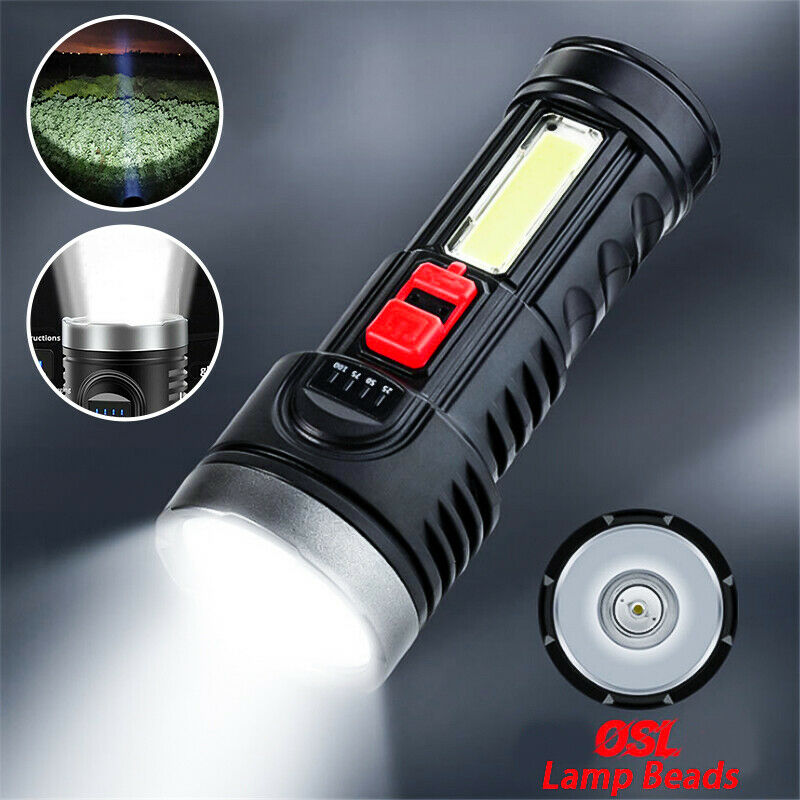 Super Bright 10000000LM LED Torch Tactical Flashlight USB Rechargeable + Battery
