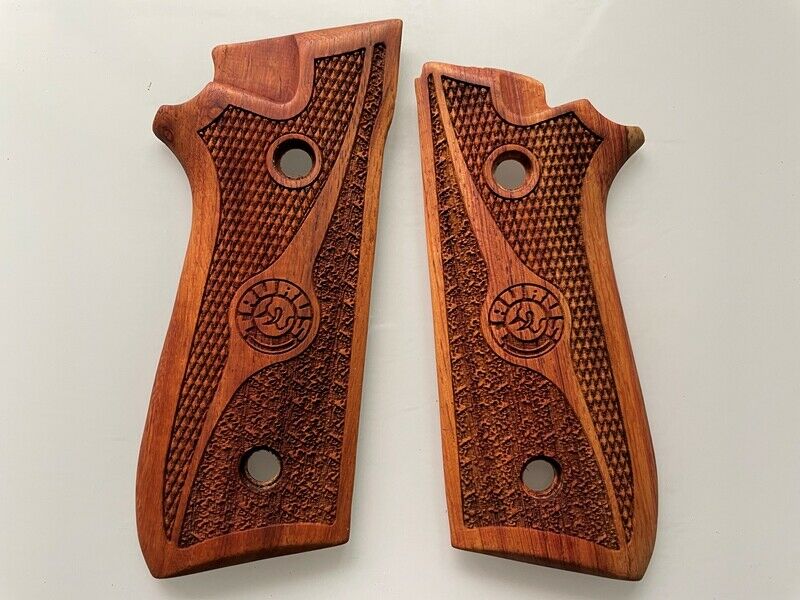 New Design Grips For Taurus PT-92, 99, 100, 101 Decocker Model Hardwood Carving