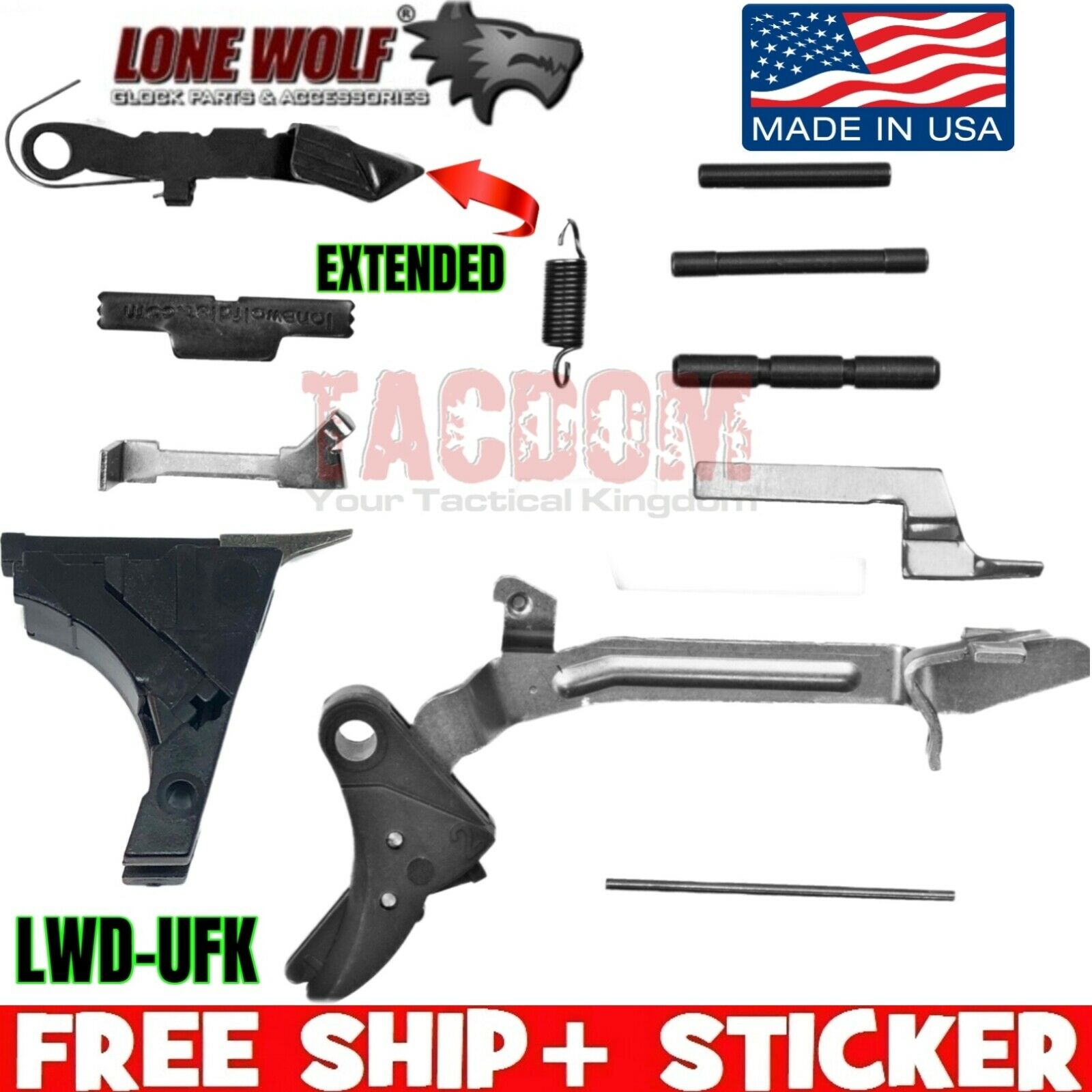 Lone Wolf Lower Parts Kit LWD-UFK Frame for Glok Gen 1 2 3 Model 17 19 22 23 26