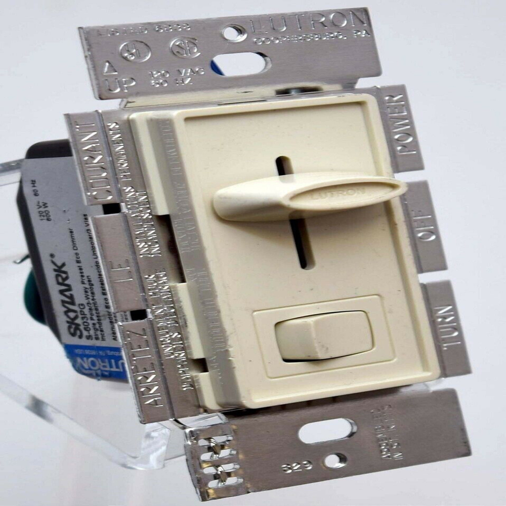 Skylark S-603PG-LA Halogen Slide Rocker Dimmer Switch 600w LIGHT ALMOND