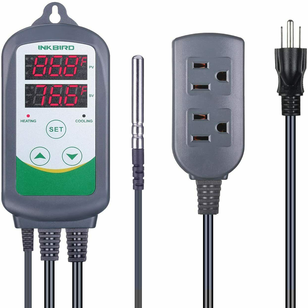 308 Temperature Controller 110V Thermostat Switch Heating 2 Relay 10A CF