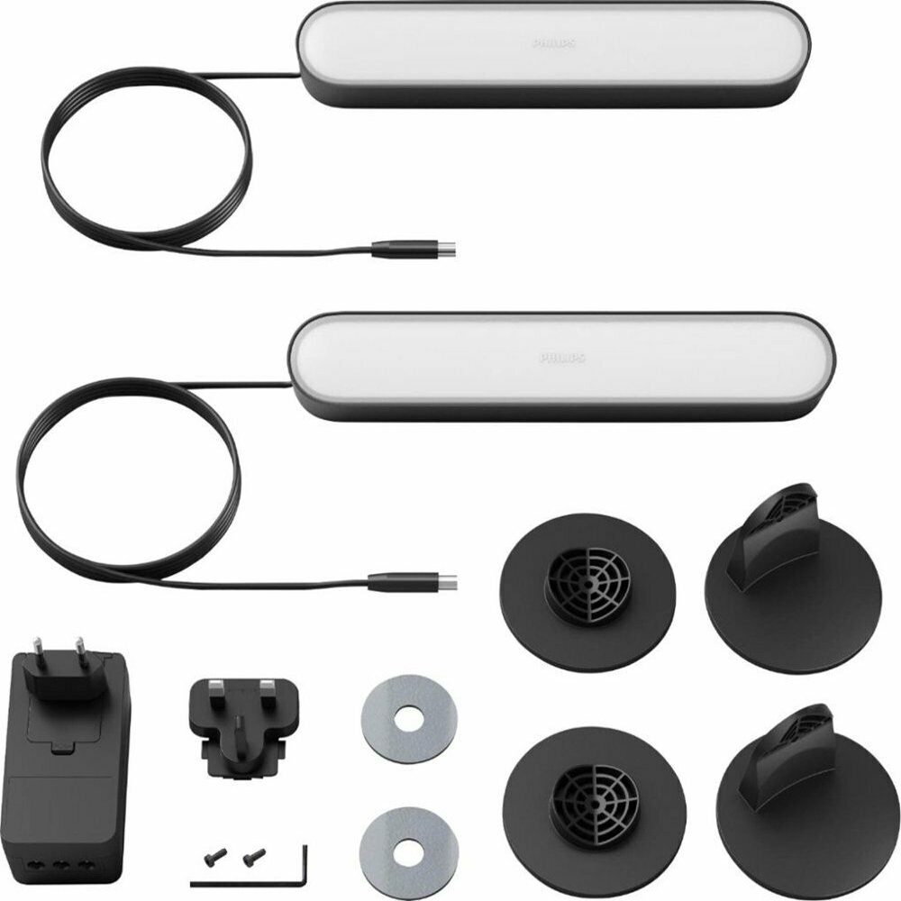 Hue Play White & Color Ambiance Bar Smart Light 2-Pack Black